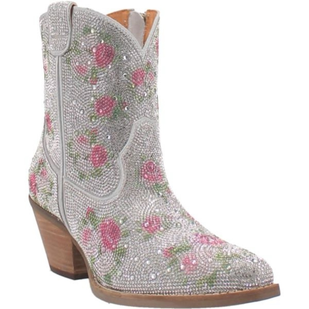 Dingo Rhinestone Floral Boots- Size 8- Light use